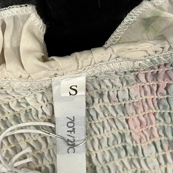 NWT 70/21 Coquette Smocked Puff Sleeve Ruffle Mini Floral Dress Womens Small - Picture 5 of 11